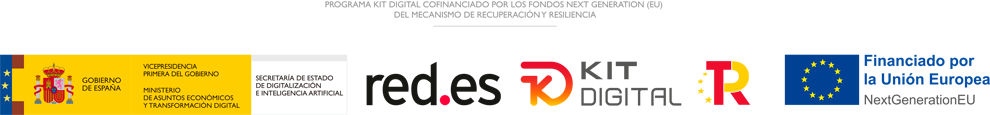 Logo de: Gobierno de españa, red.es, kitdigital, financiación de la union europea